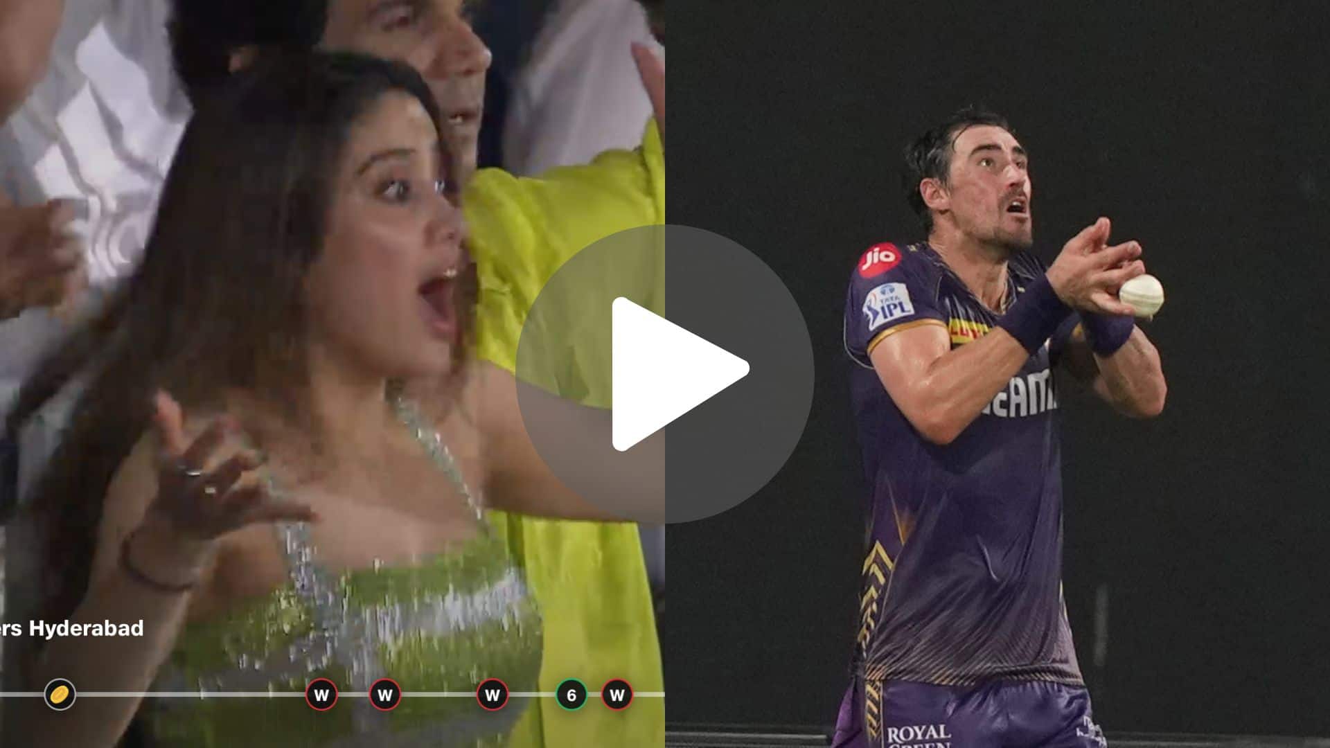 [Watch] Janhvi Kapoor's Animated 'Shock' Reaction As Starc Drops 'Simplest Catch Of IPL 2024'